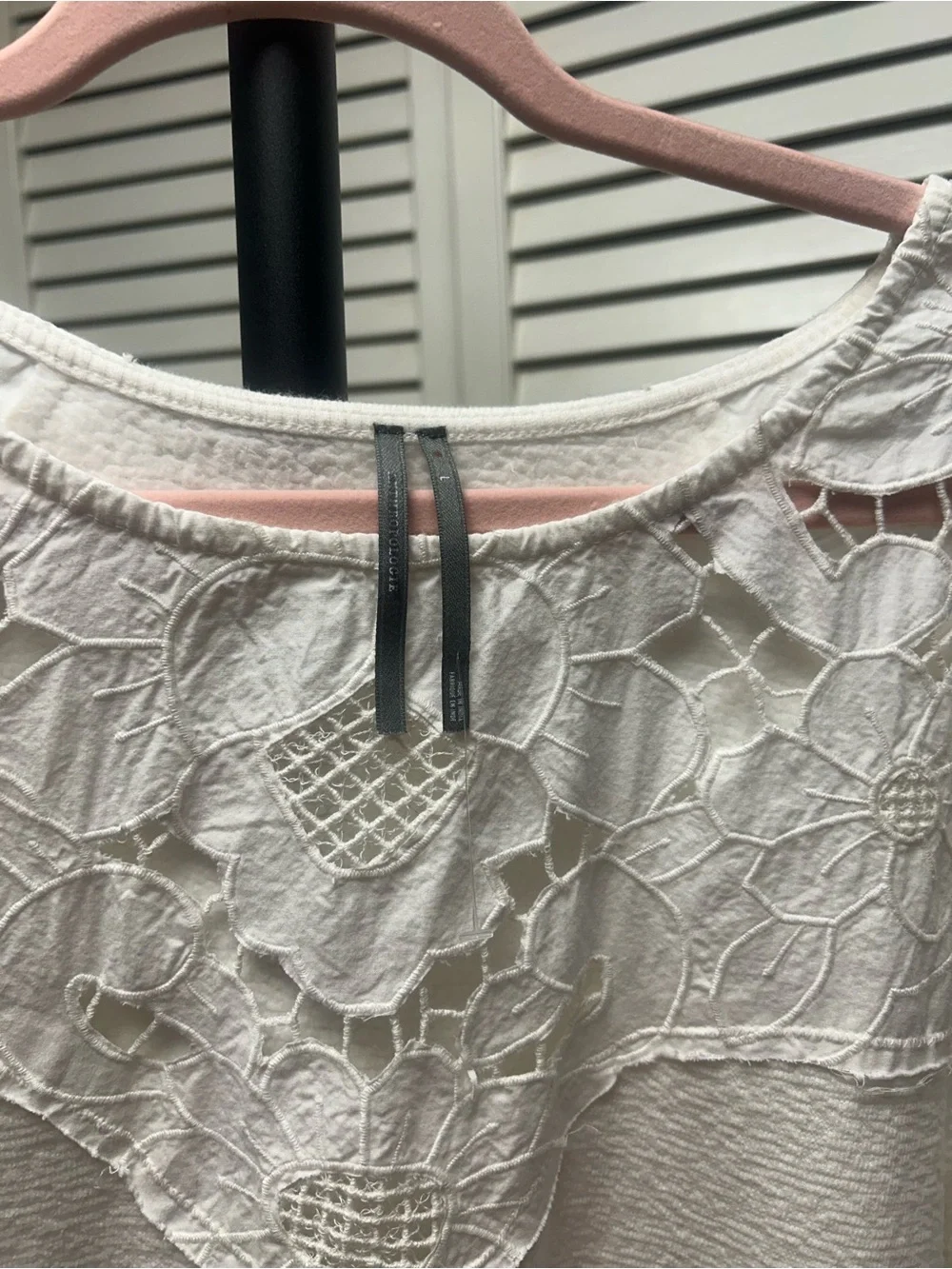 Nwot Anthropologie Ivory Lace-Yoke Pullover Sweatshirt